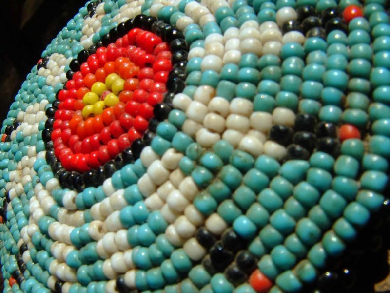 Beading art made out of blue