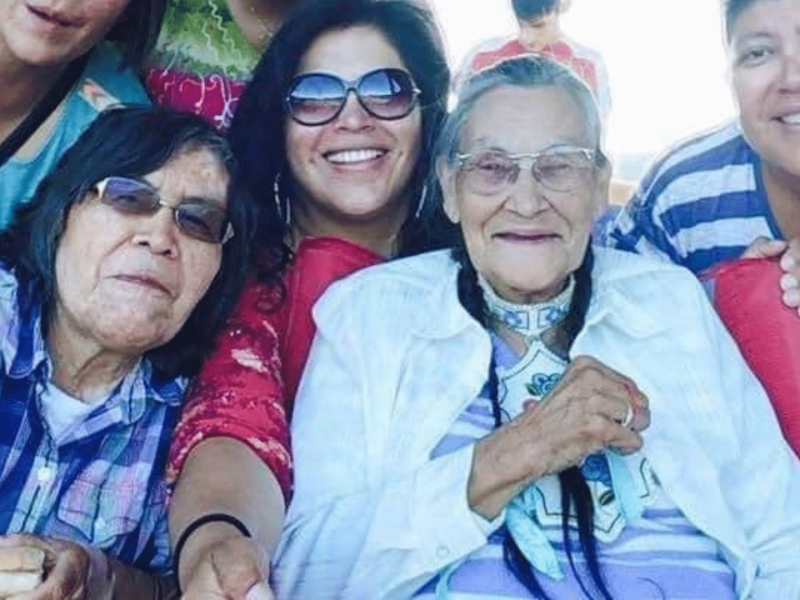 The founder of the Peace powwow IsabelAuger with Connie Greyeyes ( President of peace powwow