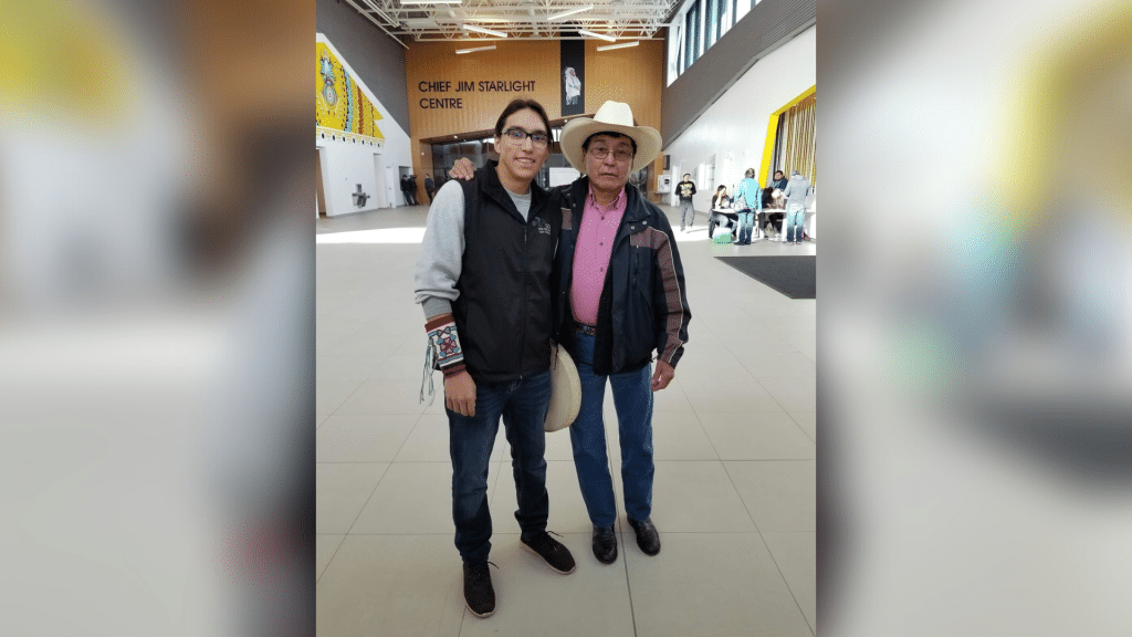 Doig River First Nation Elder Sam Acko with Trail Acko shared their drumming and singing experience.