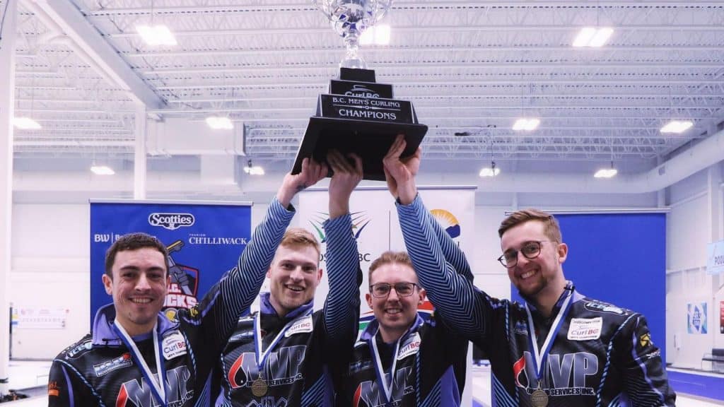 Team Gauthier holding the BC Men's Curling Championship.
