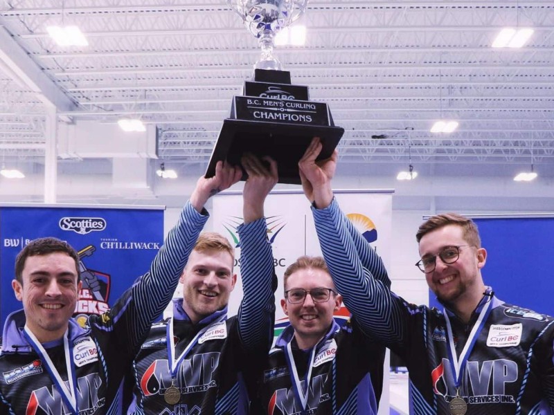 Team Gauthier holding the BC Men's Curling Championship.