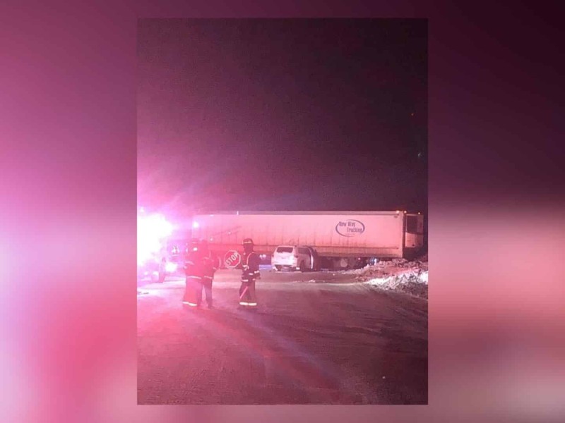 The north Taylor Hill vehicle incident on January 14th. A white semi blocks the highway