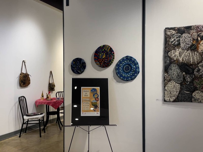 The Hooked on Wool exhibit is on display at Peace Gallery North