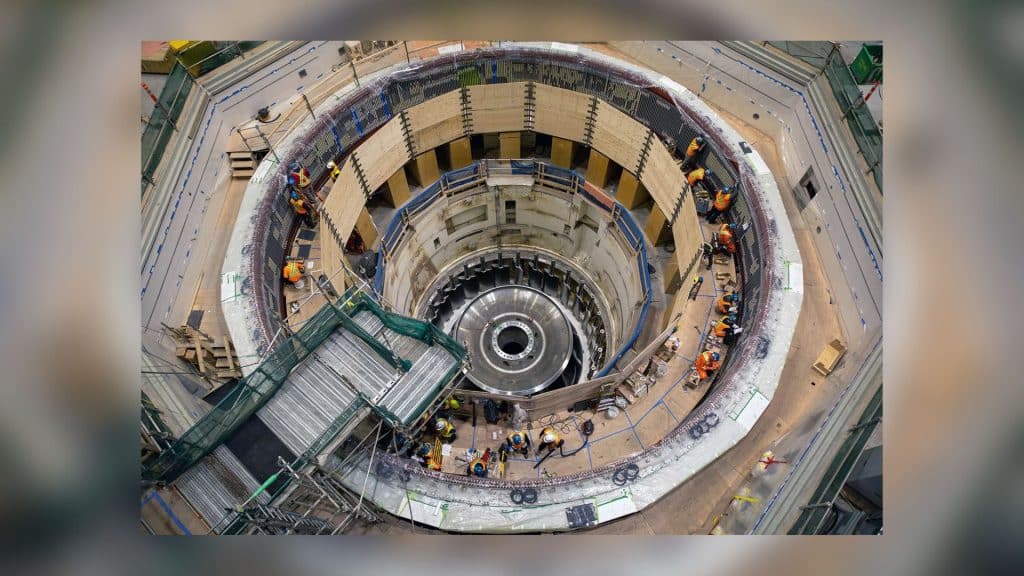 Workers inside unit 1 on Site C Project. (BC Hydro)