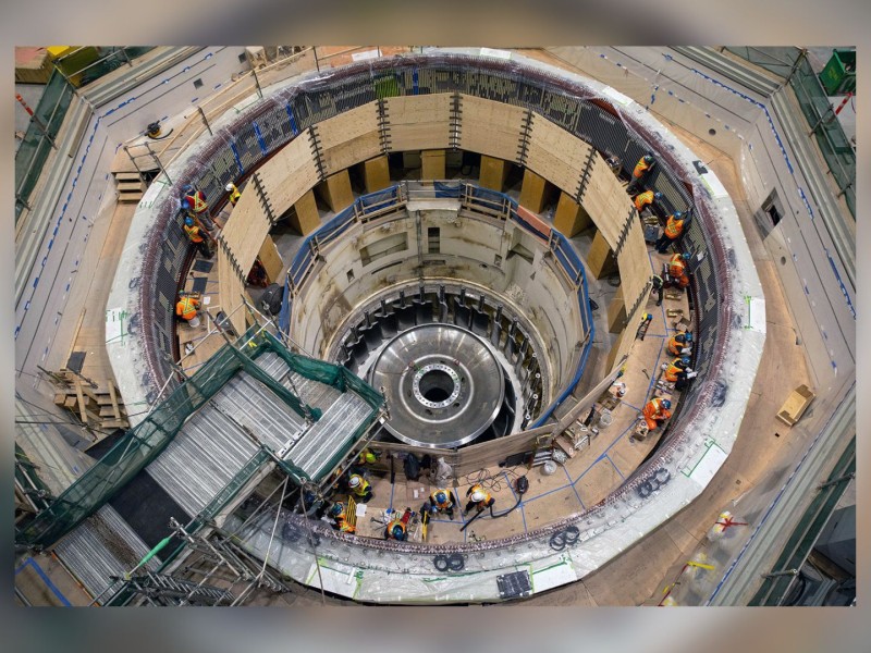 Workers inside unit 1 on Site C Project. (BC Hydro)