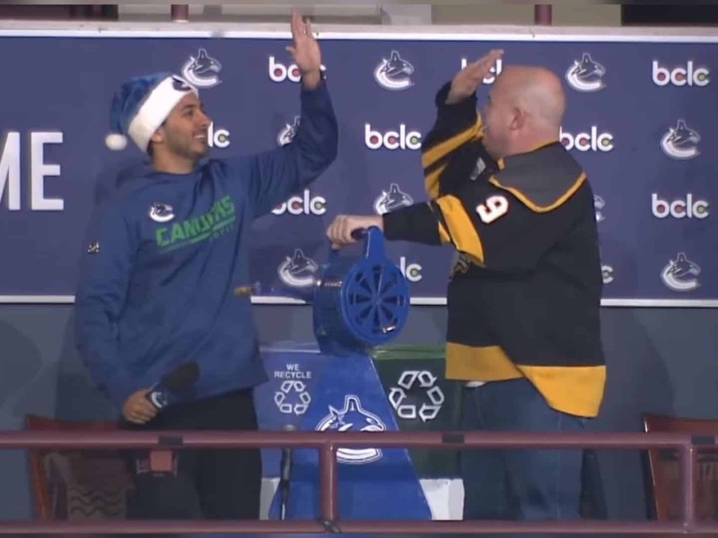 Brent Morgan at Vancouver Canucks game. (Facebook - Vancouver Canucks with BCLC)