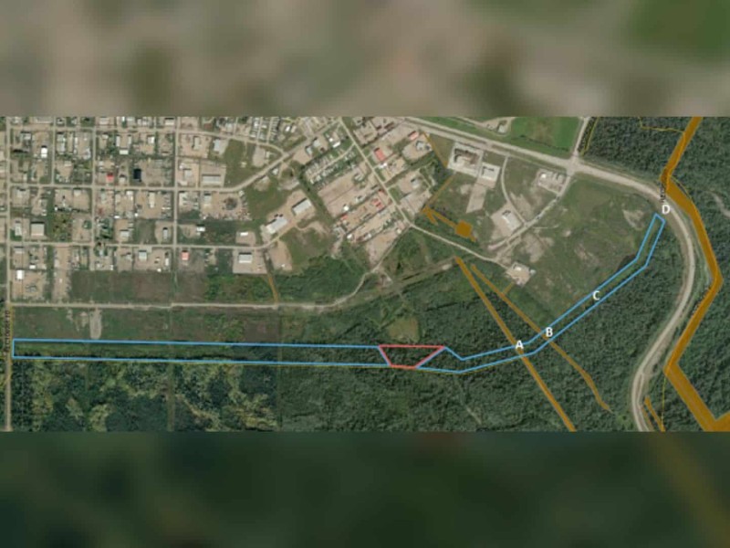 Map of the proposed OVR trail in Fort Nelson