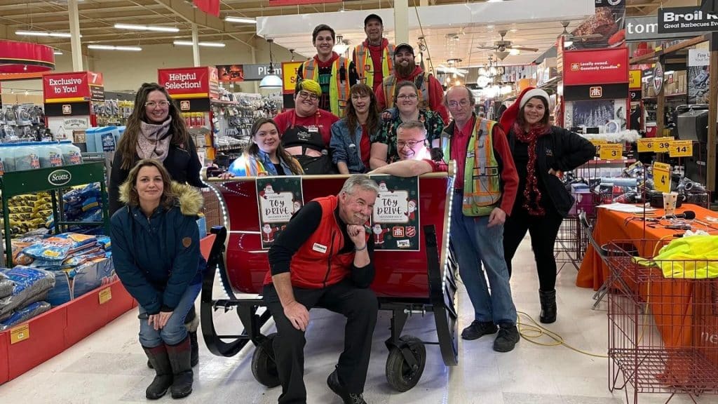 Home Hardware Toy Drive for Salvation Army with Moose FM. (Supplied)