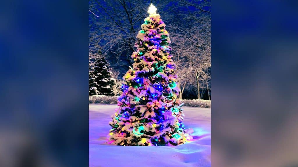 Christmas tree outside. (Canva)