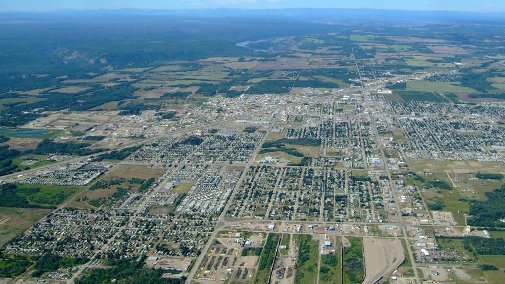 Aerial view of Fort St. John. (The City of Fort St. John)
