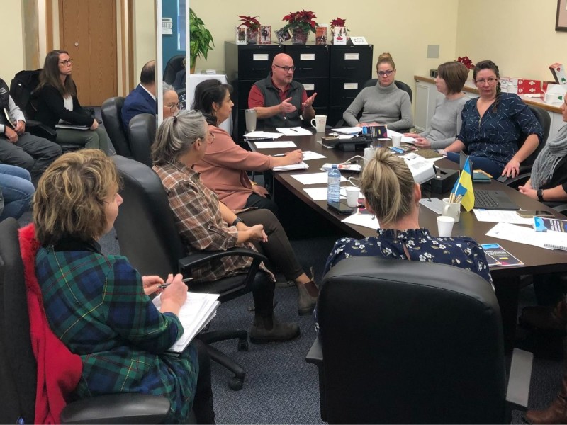 The meeting at Dan Davies office to discuss displaced Ukrainian families