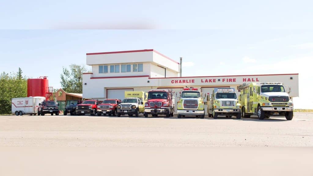 Charlie Lake Fire Hall with its trucks out front. (Charlie Lake Firefighters Association - Facebook)