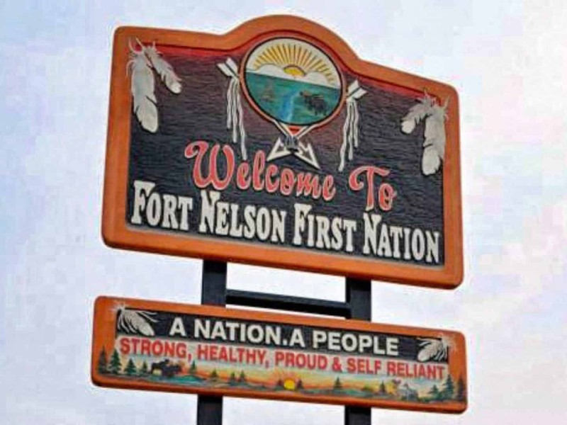 Fort Nelson First Nation sign. Reads A nation