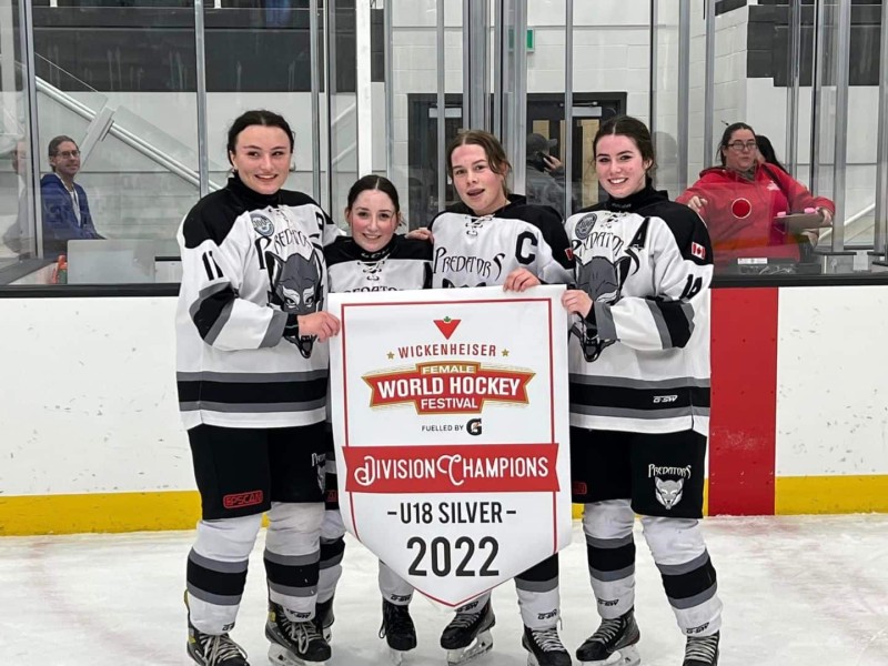 The NEBC under-18 Predators brought home gold medals from WickFest last weekend. ( Northeast BC Predators Female Rep Hockey