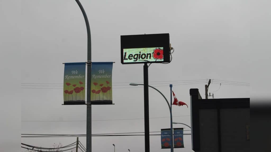 Fort St. John Legion signs. (Shailynn Foster)