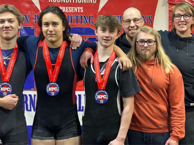 six FSJ powerlifters from Gators Gym competed in the Northern Powerlifting Classic at Xconditioning in Prince George on Nov. 19.