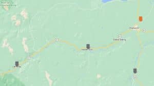 Lemoray and Hasler Flat Unattended Bin Sites on a map. (PRRD)