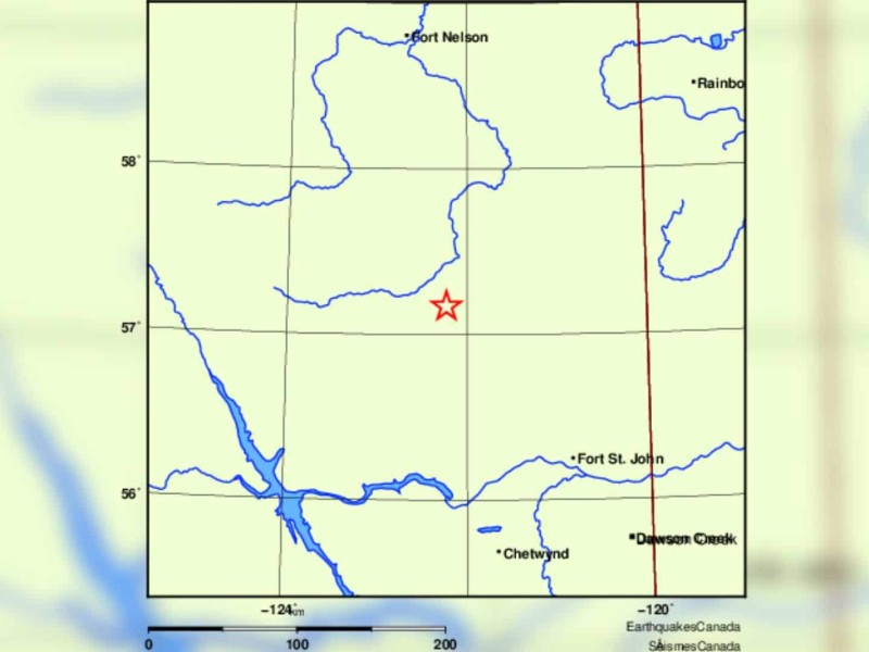 Location of the epicenter of the November 11 earthquake. (Earthquakes Canada)