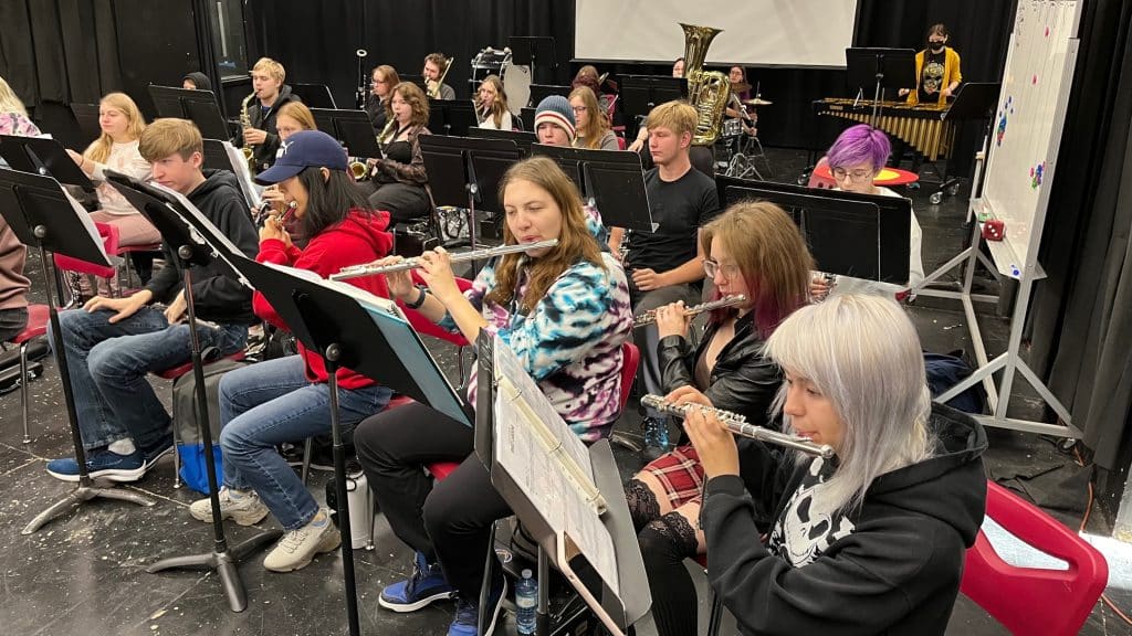 School District 60 Senior Band members playing music. (SD60 Band)