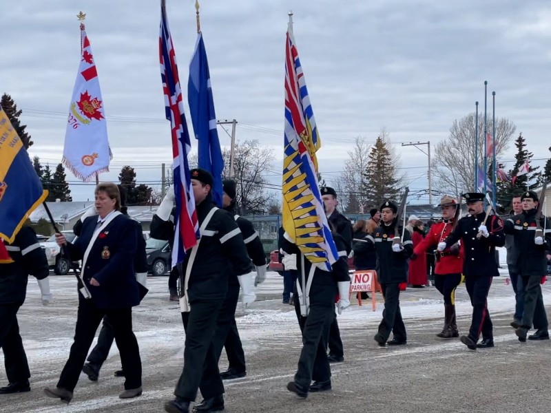 Fort St. John community members gathered to pause and reflect at the Legion's Remembrance Day parade and ceremony. ( Jordan Prentice