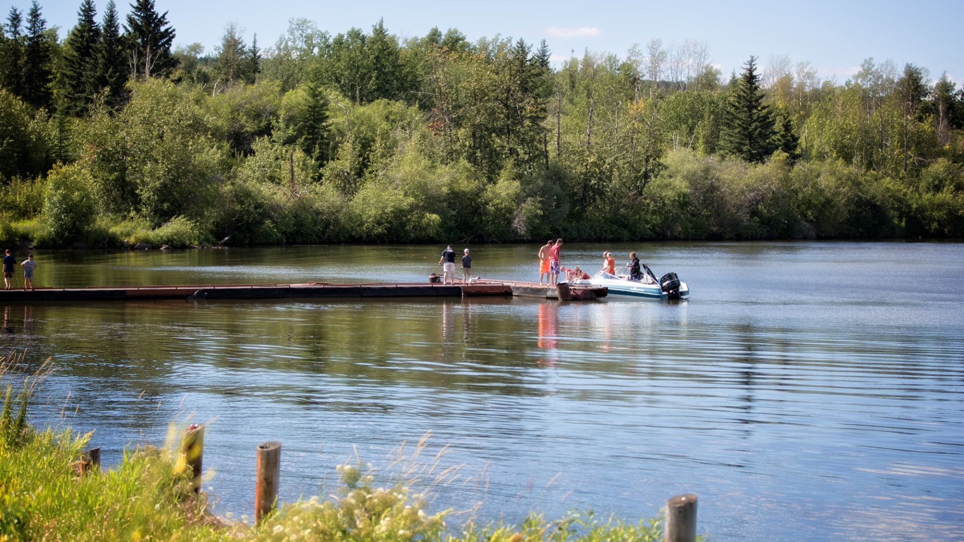 Workers on the Charlie Lake Dock (City of Fort St. John - Facebook)