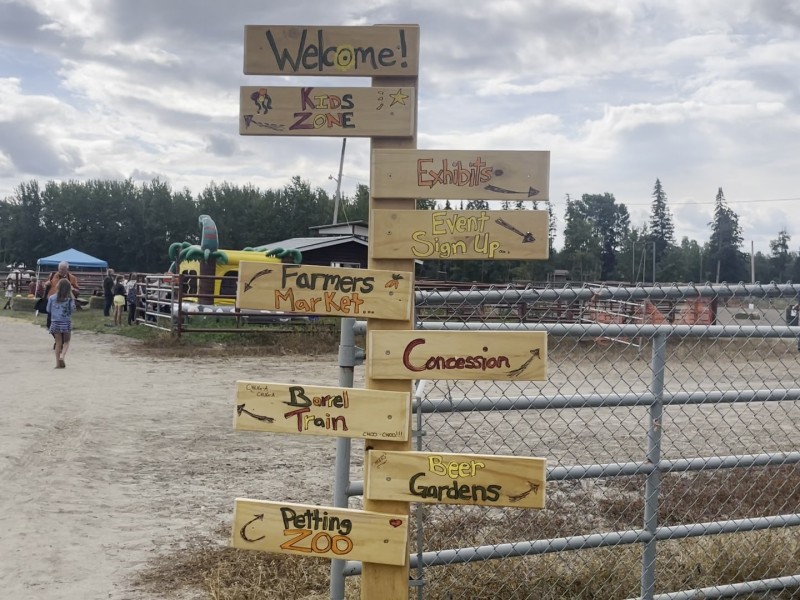 Sign posts at the Hudson's Hope Fall Fair.