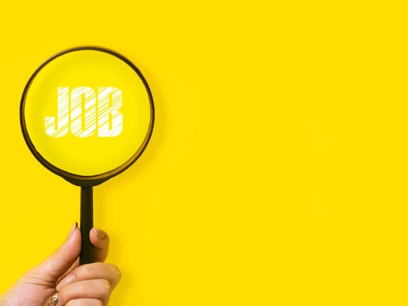 "Job" in a magnifying glass