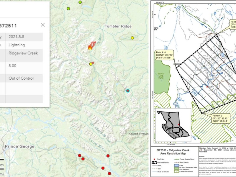 Area Restriction Order for Ridgeview Creek wildfire