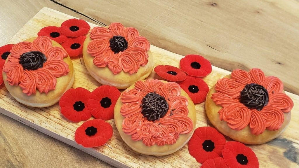 Poppy Donuts for Remembrance Day