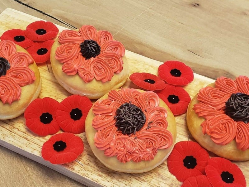 Poppy Donuts for Remembrance Day