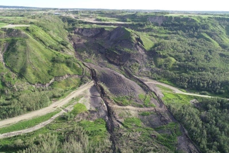 The Old Fort Road landslide. (File)