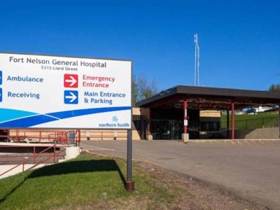 A sign that reads Fort Nelson Hospital
