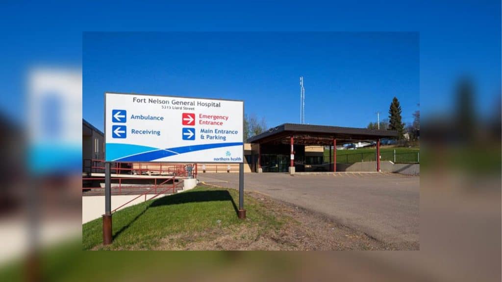 A sign that read Fort Nelson Hospital
