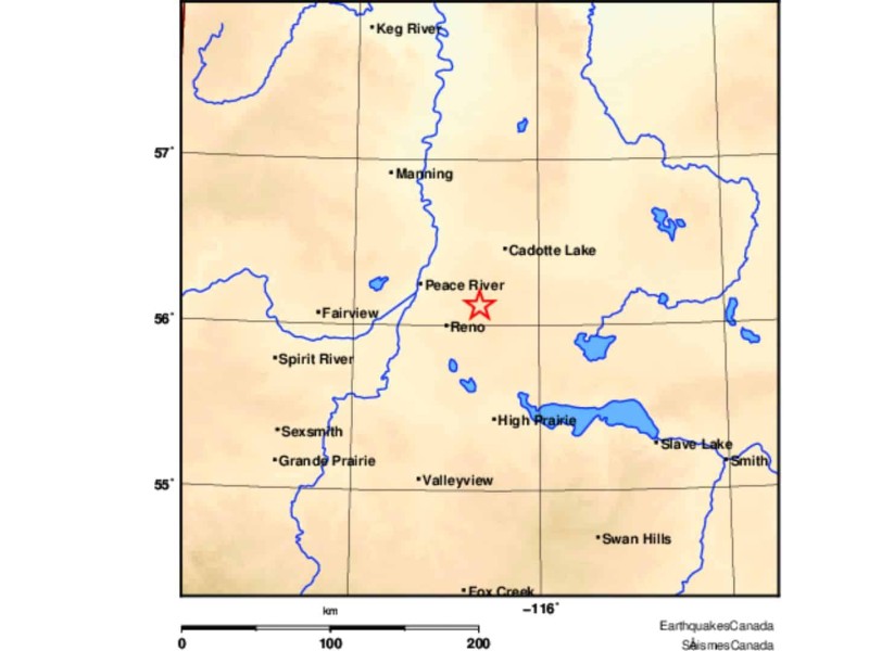 A map with a star a bit north of Reno indicating an earthquake that occurred March 16th.