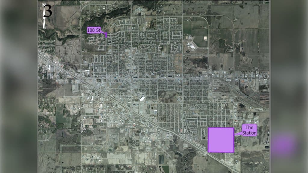 A city map indicating where the projects are taking place in the city.