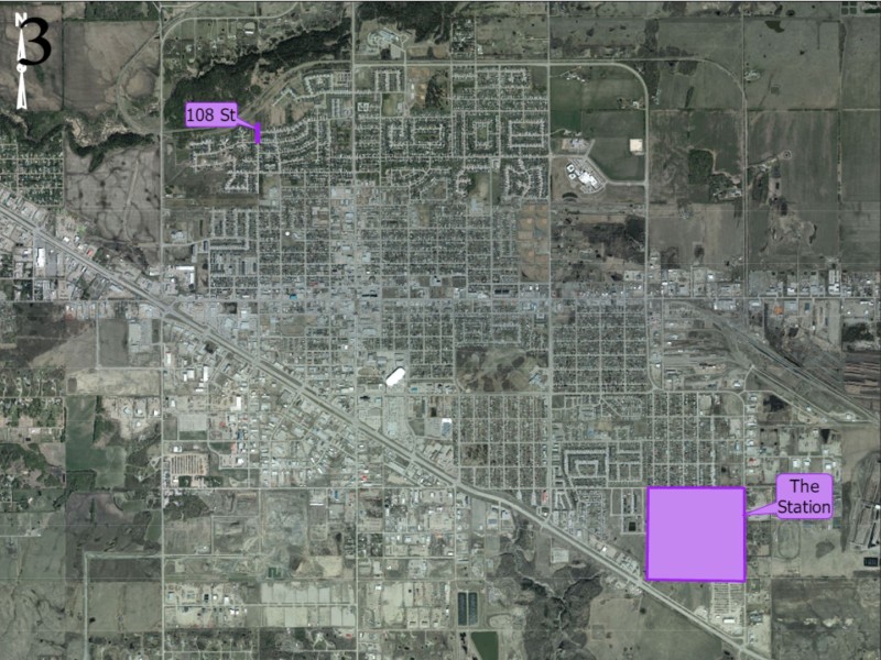 A city map indicating where the projects are taking place in the city.