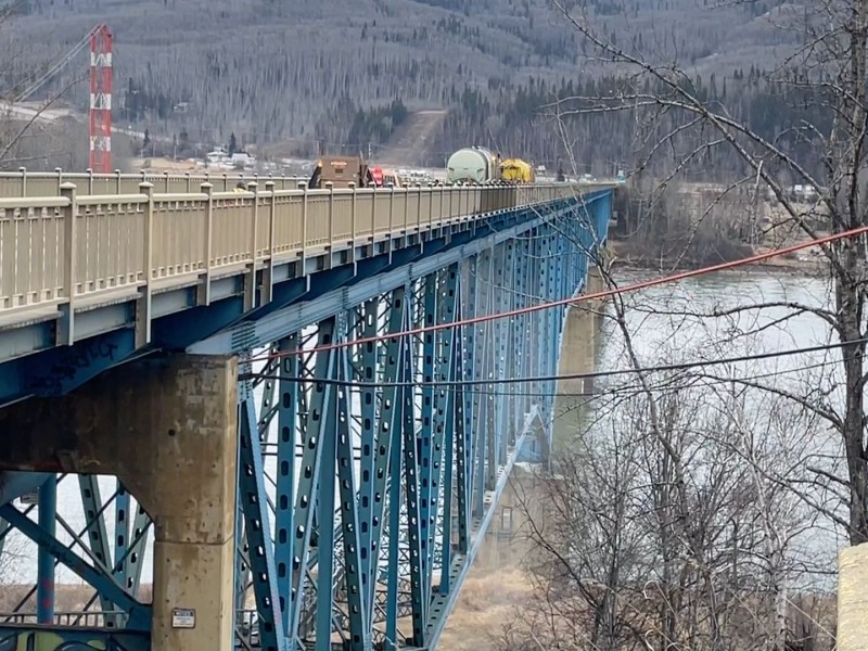 The Taylor Bridge that goes over the Peace River.