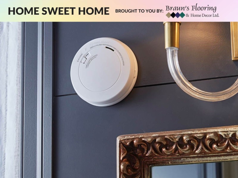 Smoke detector on a wall