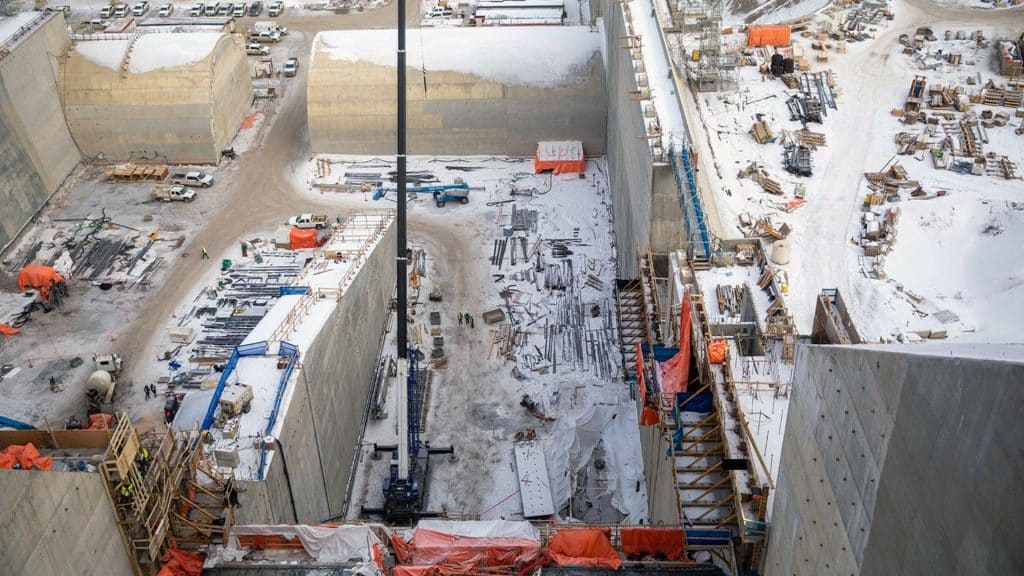 A construction site of the Site C dam.