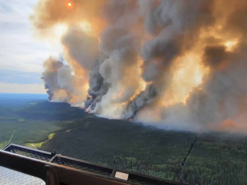 A picture of the Donnie Creek wildfire taken from the air.