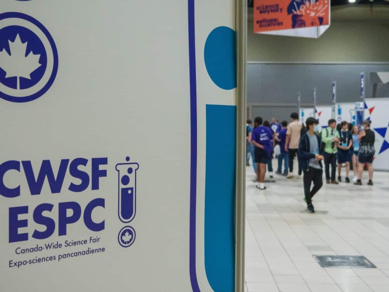 A picture of a sign at the Canada Wide Science Fair.