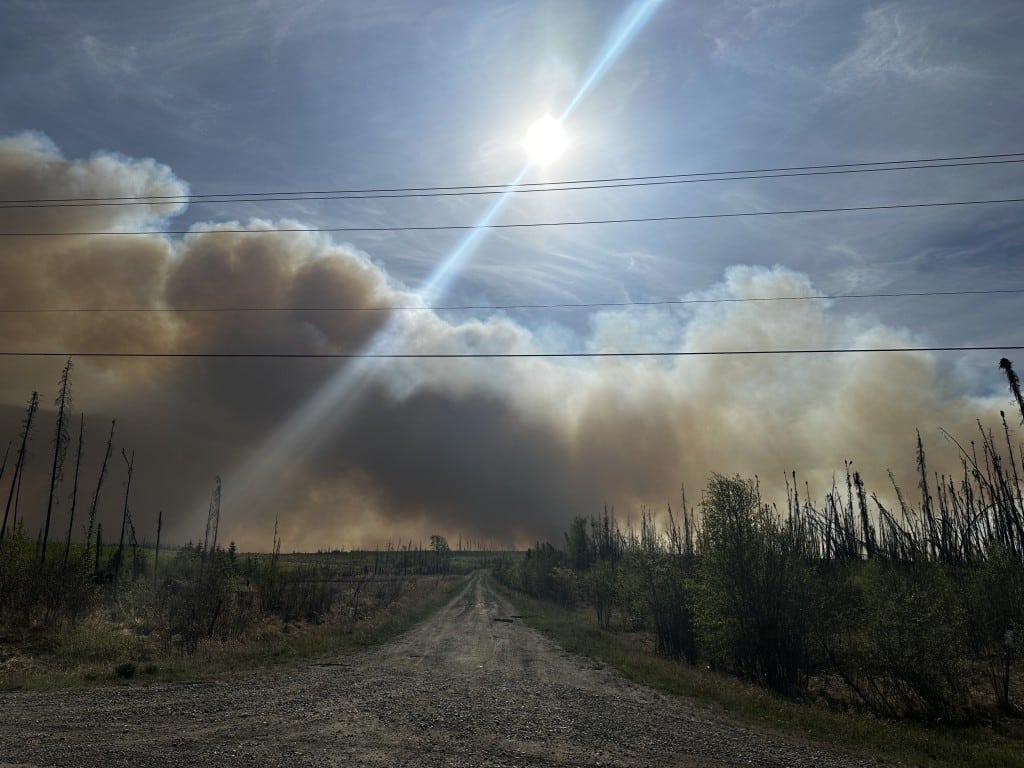 Smoke from the Stoddart Creek fire north of Fort St. John.