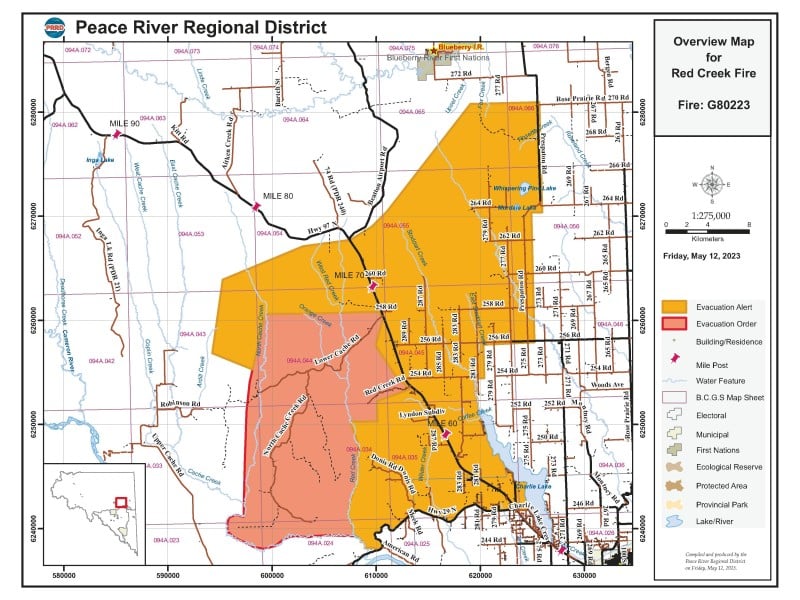 Evacuation Alert expanded for the Red Creek Wildfire