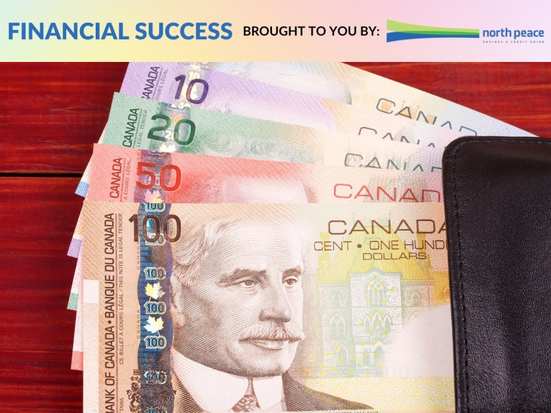Canadian money in a wallet