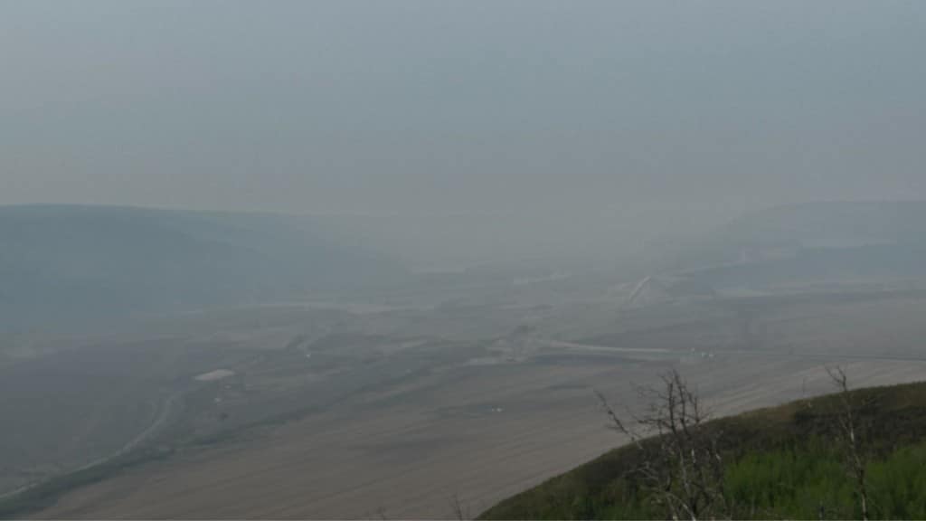 A smoke covered valley.