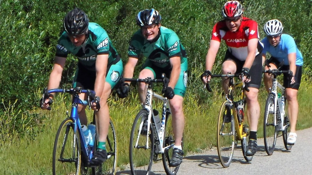 Blizzard Bicycle Club members riding their bikes.