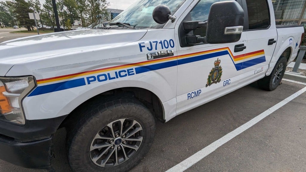 Close-up image of a Fort St. John RCMP pick up truck.