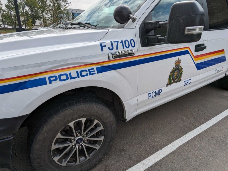 Close-up image of a Fort St. John RCMP pick up truck.