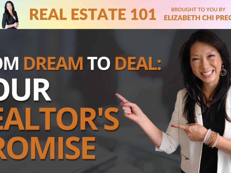 A person pointing at the words "From dream to deal: your realtor's promice"