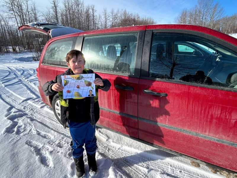 Hunter on his food drive